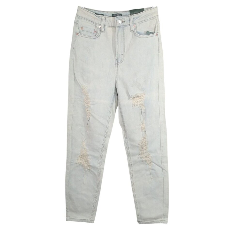 Wild Fable Highest Rise Mom Jean Ripped Jeans Women Size 00 24 Light Acid Wash